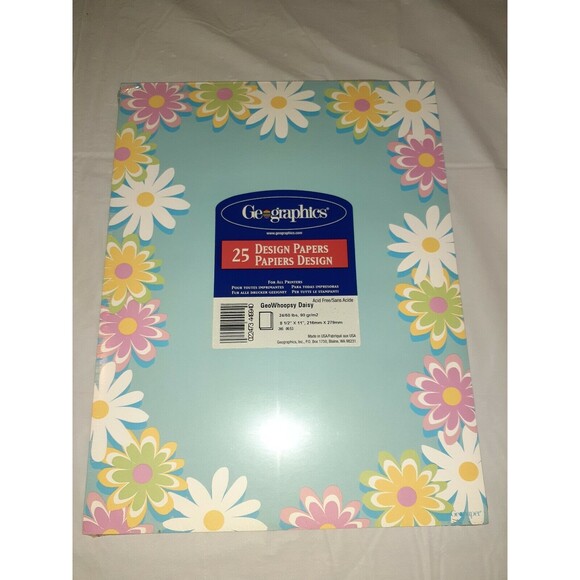Geographics GeoWhoopsy Daisy 25 Sheets Printer Paper Blue New - Picture 1 of 7